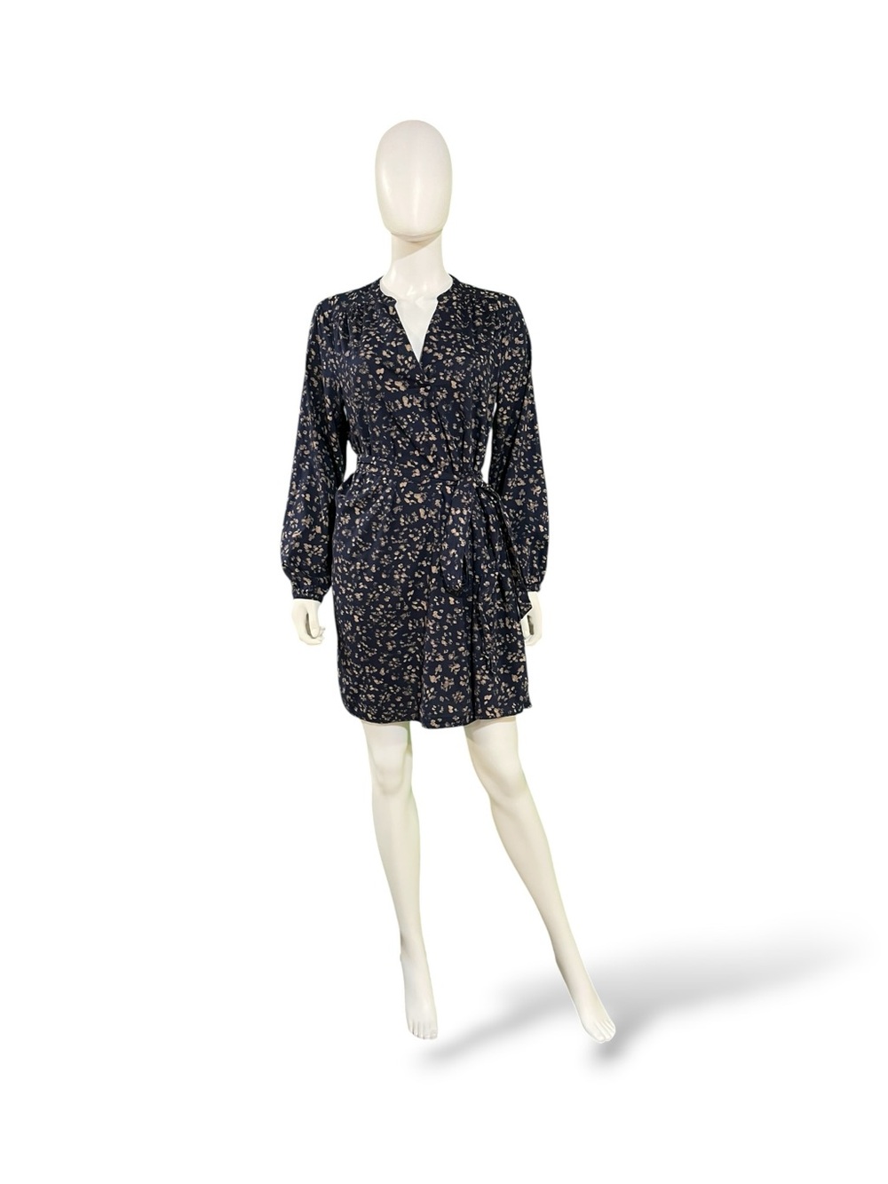 Gap Navy Abstract Floral Long Sleeve Above the Knee Dress, Small